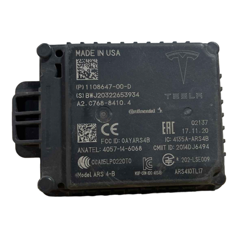 TESLA MODEL Y/3 ACC PEDESTRIAN COLLISION PREVENTION MODULE 2018-2023 - NEW ORIGINAL - Pièce NUMÉRO : 1108647-00-D, 1108647-00-H TESLA MODEL Y/3 ACC PEDESTRIAN COLLISION PREVENTION MODULE 2018-2023 - NEW ORIGINAL - Pièce NUMÉRO : 1108647-00-D, 1108647-00-H