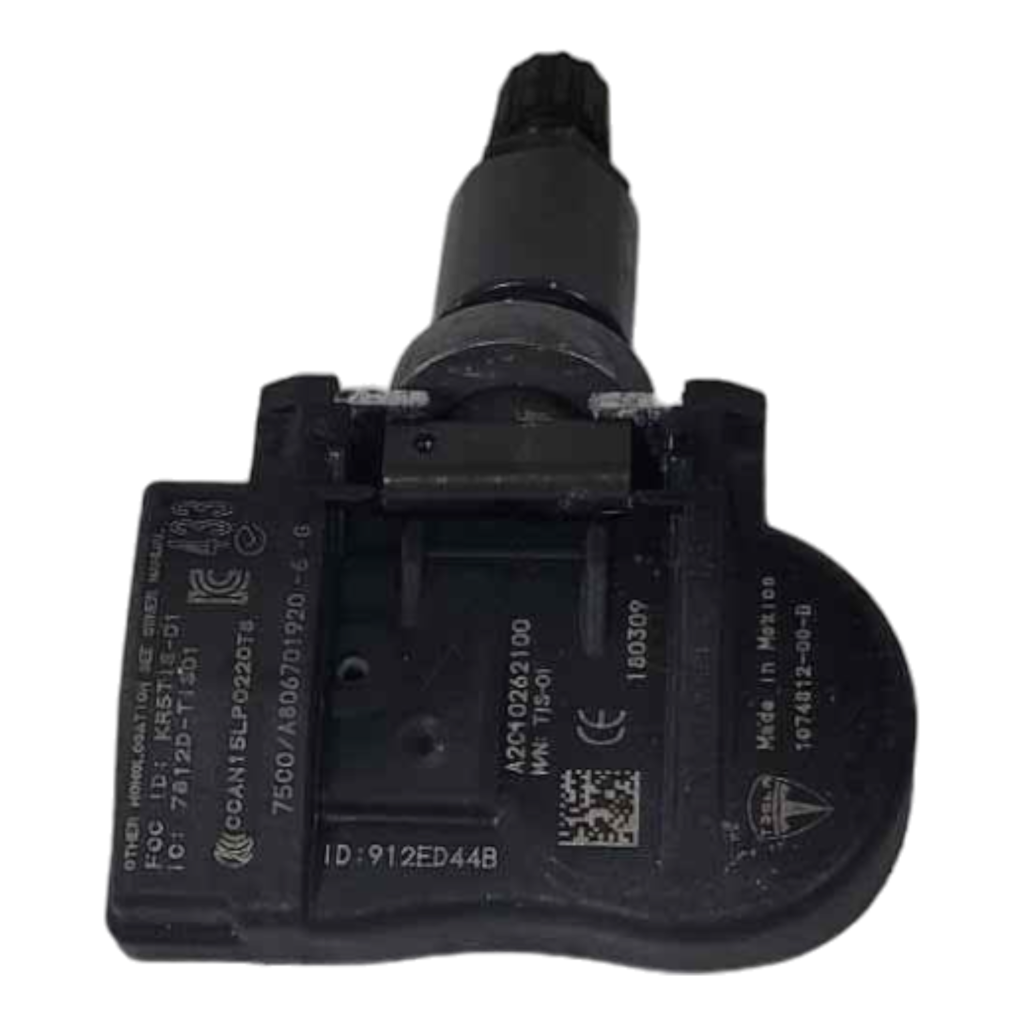 TESLA MODEL 3 TPMS, WHEEL SENSOR, 433 MHZ BLACK VALVE STEM WITH BLACK