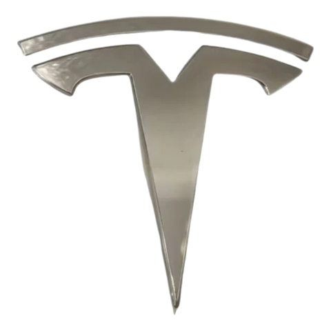 TESLA MODEL 3/Y FRONT TRUNK HOOD BADGE 2018-2023 CHROME - AFTERMARKET - OEM PART NUMBER : 1494949-00-A