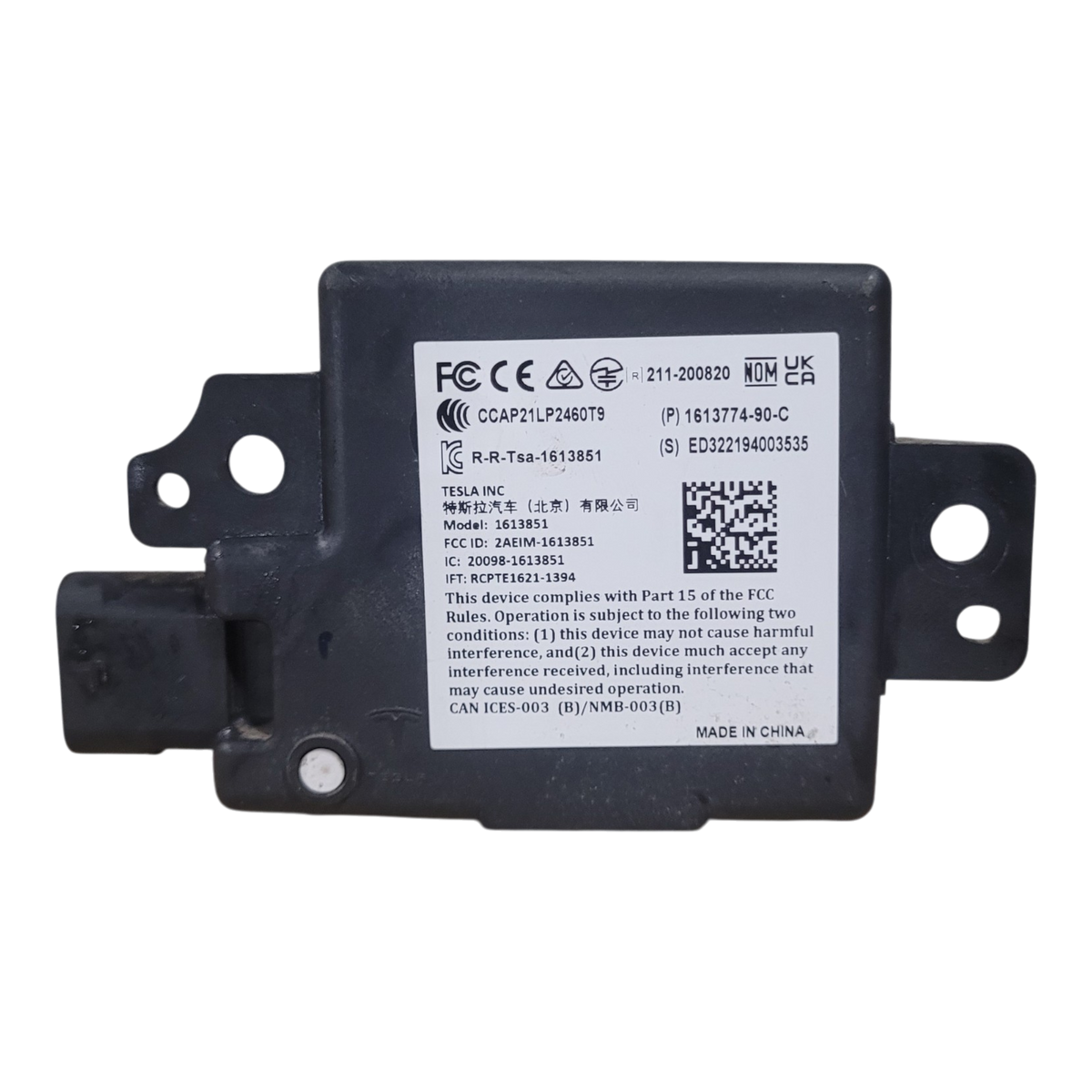 TESLA MODEL X FRONT REAR BLE GEN 3 1613774-90-C
