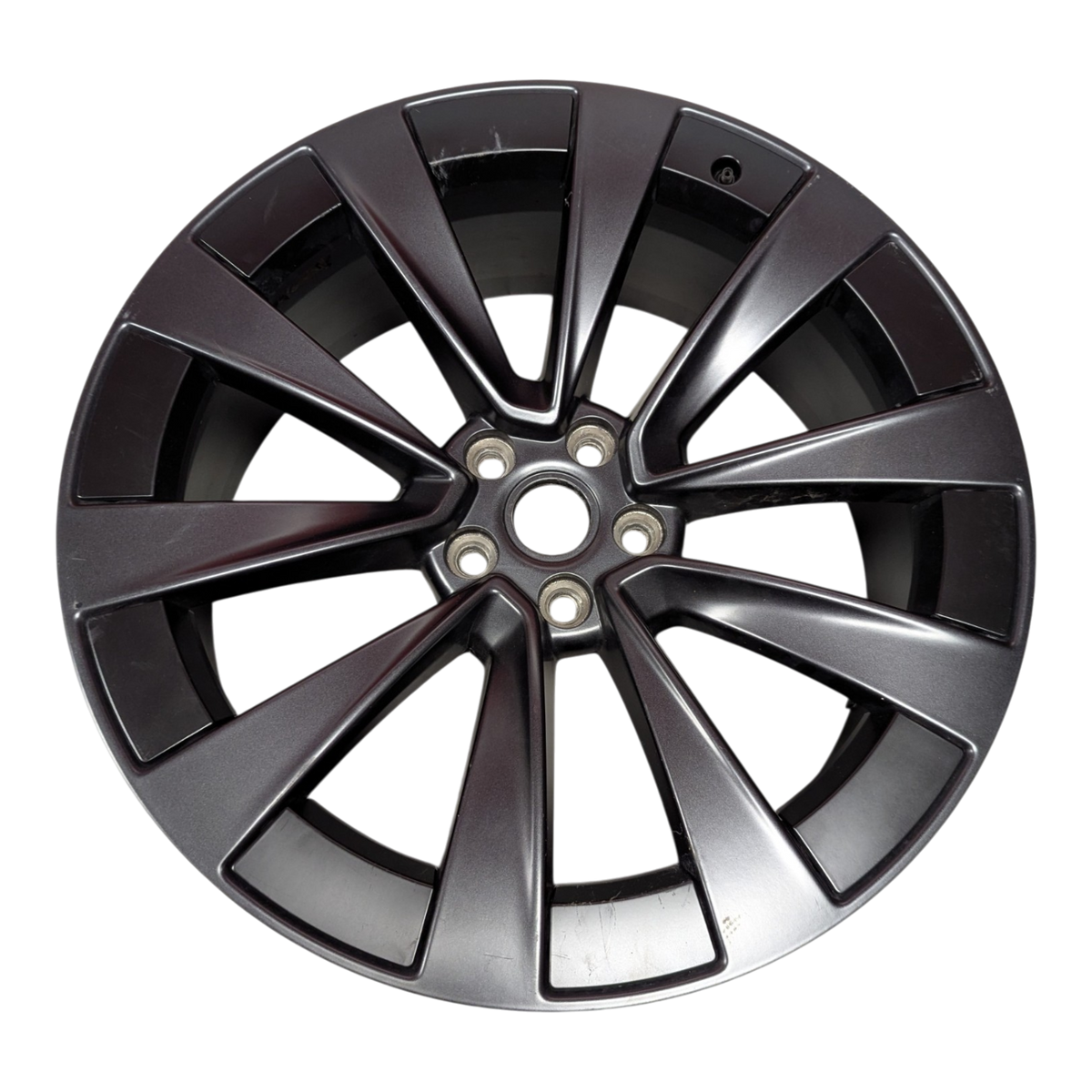 TESLA MODEL X WHEEL, 22X9.0J, NEW TURBINE, GUNPOWDER, FRONT 1244226-01-A
