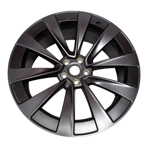 TESLA MODEL X WHEEL, 22X9.0J, NEW TURBINE, GUNPOWDER, FRONT 1244226-01-A