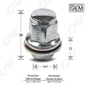 WHEEL LUG NUT DAI WHLS NISSAN LEAF - AFTERMARKET - PART NUMBER: DA1713CH