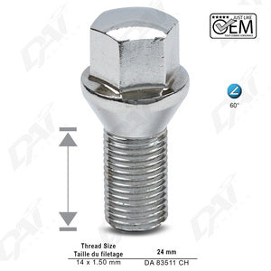 WHEEL LUG BOLT DAI WHLS VOLKSWAGEN ID.4 - AFTERMARKET - PART NUMBER: DA83511CH