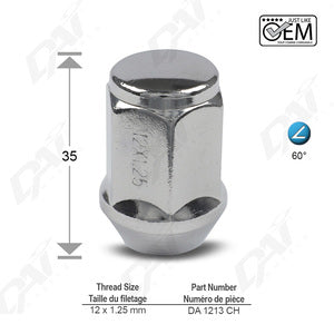 WHEEL LUG NUT DAI WHLS NISSAN LEAF - AFTERMARKET - PART NUMBER: DA1213CH