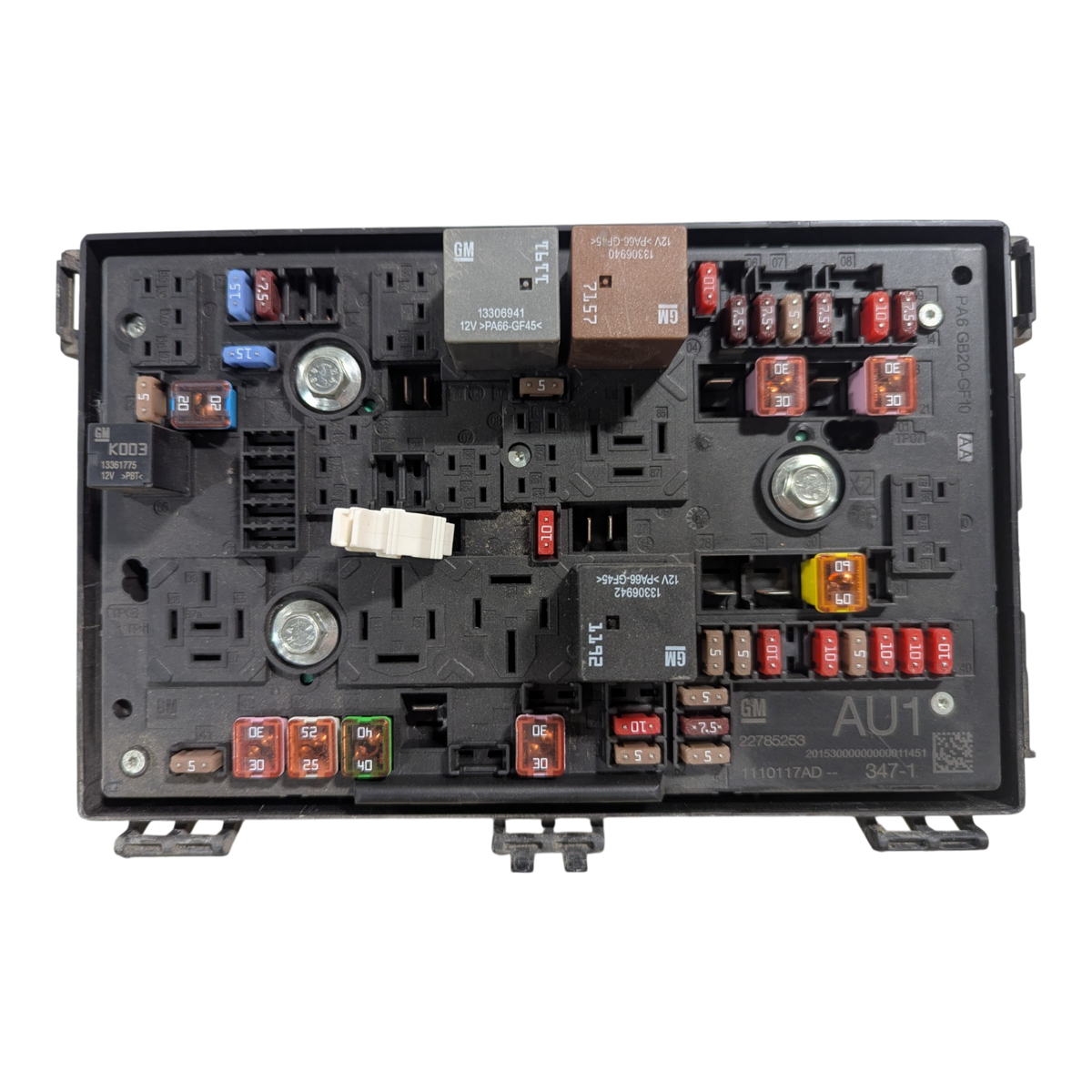 CHEVROLET VOLT GEN 1 ENGINE FUSE RELAY BOX 22785253