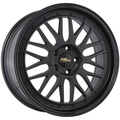720 Form FF14 18x8.0 5x114.3 ET35 — Satin Black - Gloss Black Lip