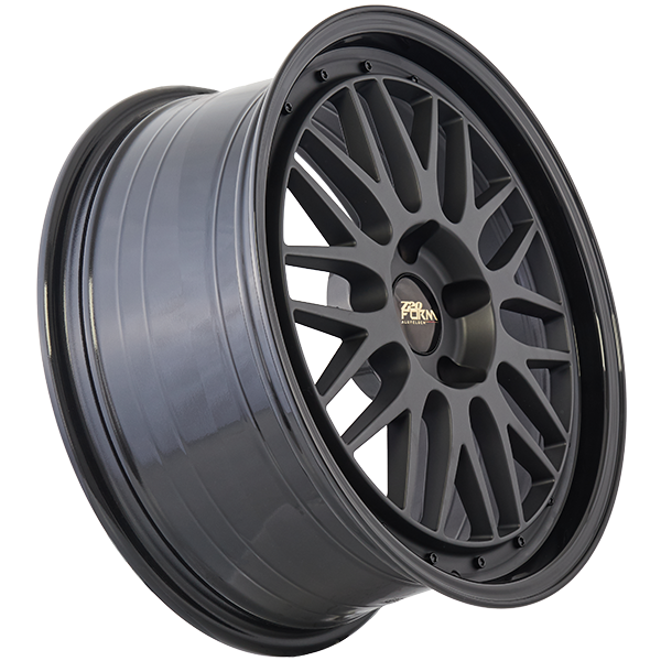 720 Form FF14 18x8.0 5x114.3 ET35 — Satin Black - Gloss Black Lip