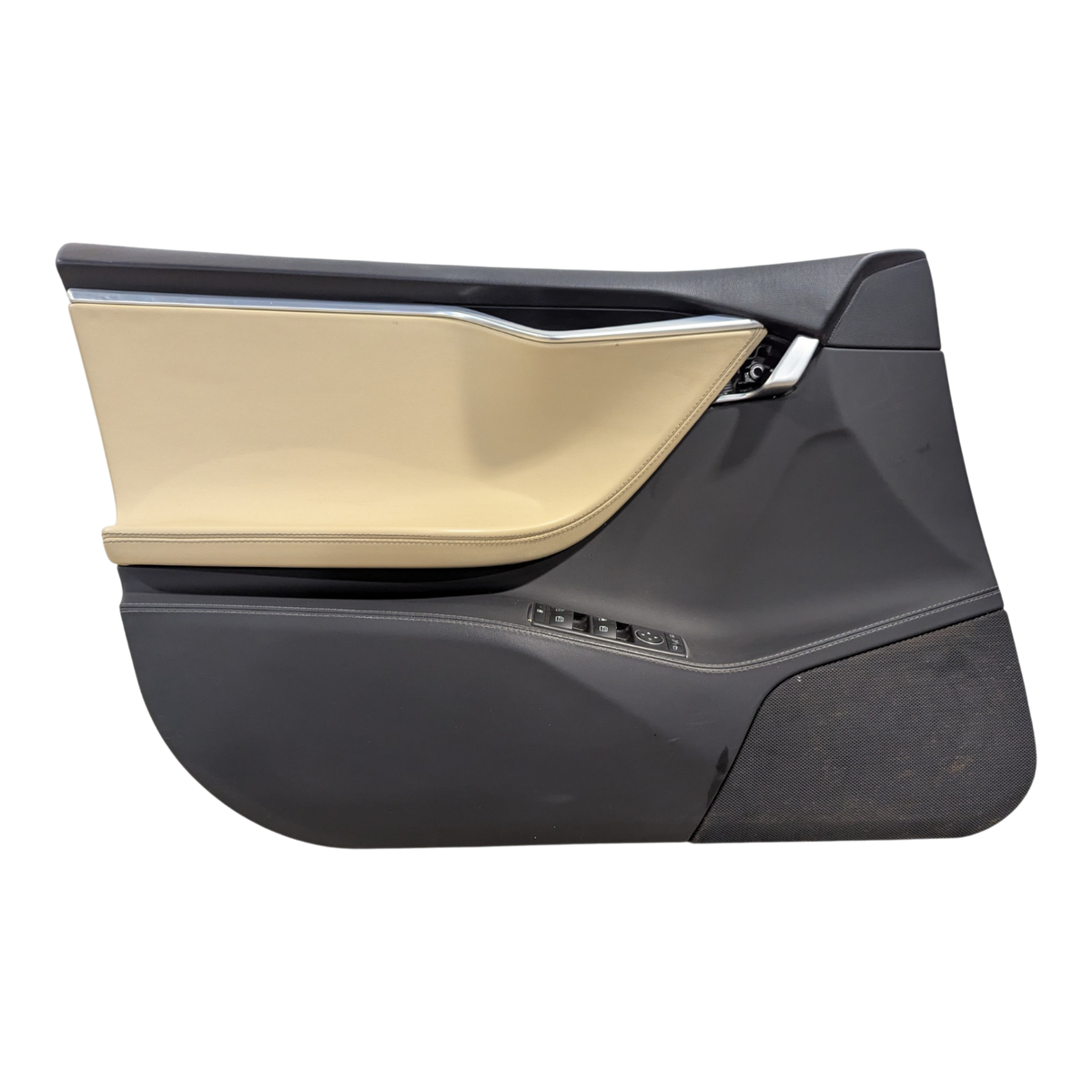 TESLA MODEL S DOOR TRIM ASSEMBLY, FRONT LEFT HAND PURR/PUR/PVC TAN NO ADPT 6006071-20-L