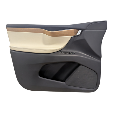 HABILLAGE DE PORTE AVANT GAUCHE EN CUIR POLYURÉTHANE CRÈME DE QUALITÉ SUPÉRIEURE POUR TESLA MODEL X 1055327-22-M