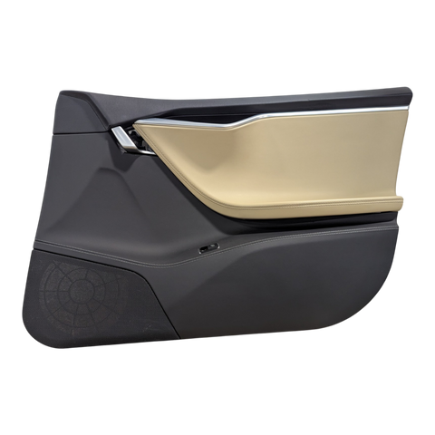ENSEMBLE DE GARNITURE DE PORTE TESLA MODÈLE S, AVANT GAUCHE PURR/PUR/PVC BEIGE CLAIR, SANS ADAPTATEUR 1007936-20-L