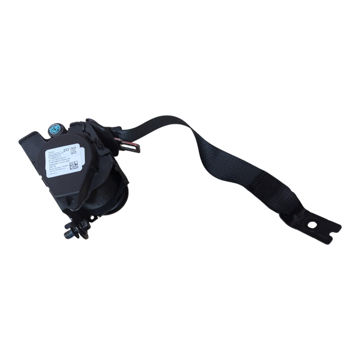 TESLA MODEL Y SECOND ROW - OUTER SEAT BELT RETRACTOR ASSEMBLY - BLACK - K12S 1616500-01-C