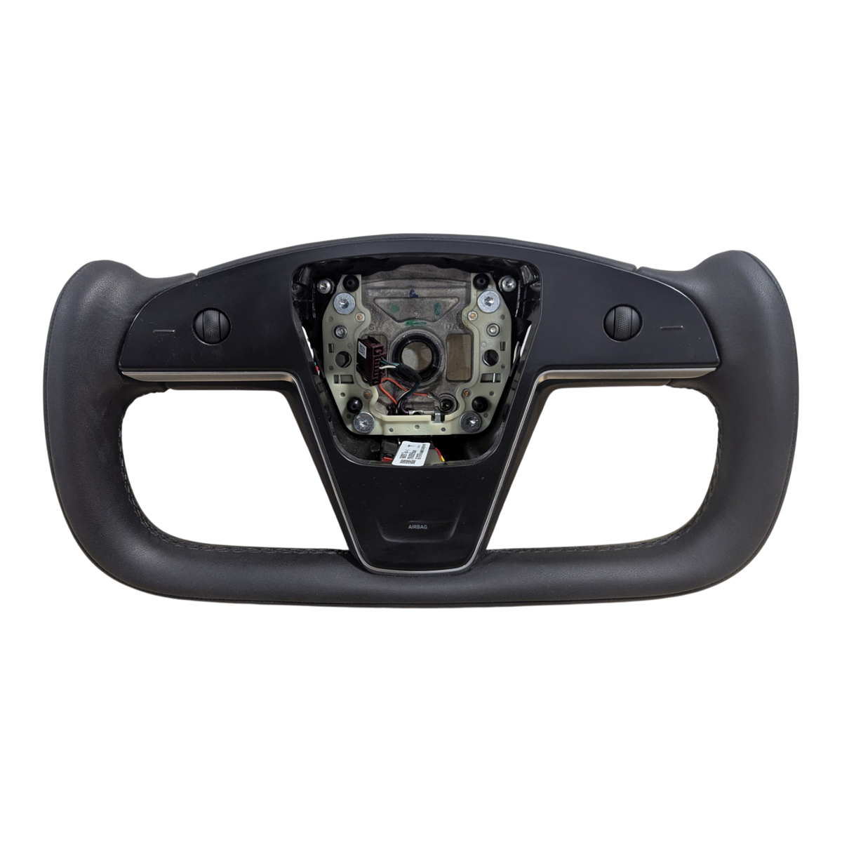TESLA MODEL S YOKE STEERING WHEEL ASSEMBLY PUR - MECHANICAL HORN 1965131-00-C