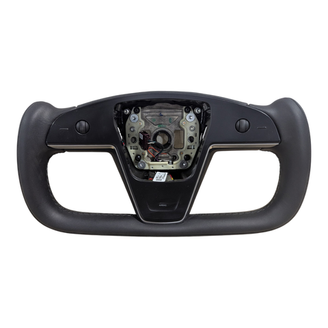 TESLA MODEL S YOKE STEERING WHEEL ASSEMBLY PUR - MECHANICAL HORN 1965131-00-C