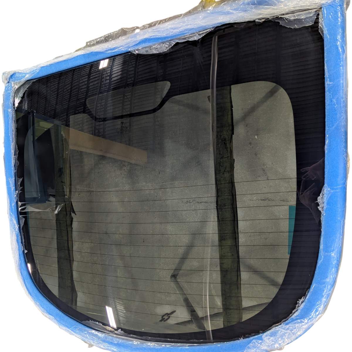TESLA MODEL 3 BACKLITE GLASS ASSEMBLY - HORIZONTAL GRID,NO ANTENNA - AFTERMARKET - OEM PART NUMBER : 1472925-00-E